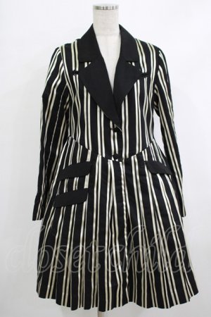 画像: Candy Stripper / OLYMPIAN STRIPE PLEATS ONE-PIECE 1(S) BLACK×OFF WHITE H-25-10-17-1013-PU-OP-KB-ZH