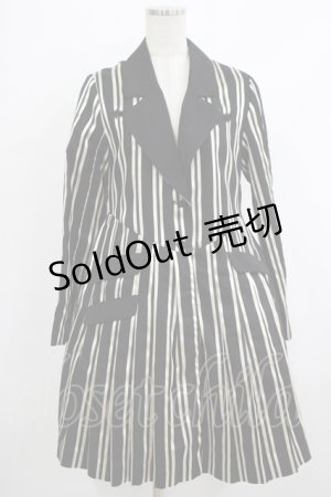 画像: Candy Stripper / OLYMPIAN STRIPE PLEATS ONE-PIECE 1(S) BLACK×OFF WHITE H-25-10-17-1013-PU-OP-KB-ZH