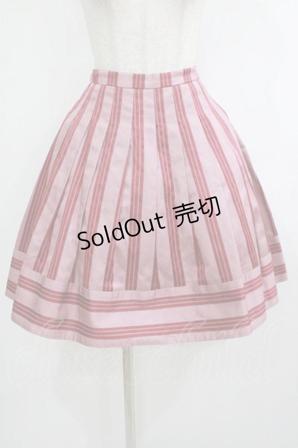 画像1: Jane Marple / Dot Stripe Jacquardのミニスカート  ピンク H-25-10-17-1016-JM-SK-KB-ZH (1)