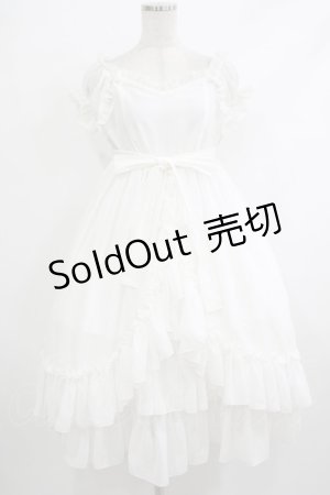 画像: ATELIER PIERROT / シフォンベビードール  ホワイト H-25-10-17-1019-EL-OP-KB-ZH