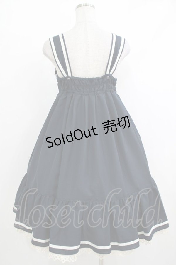 画像3: Melody BasKet / リボンリボンジャンパースカート M ネイビー H-25-10-17-1020-LO-OP-KB-ZH (3)