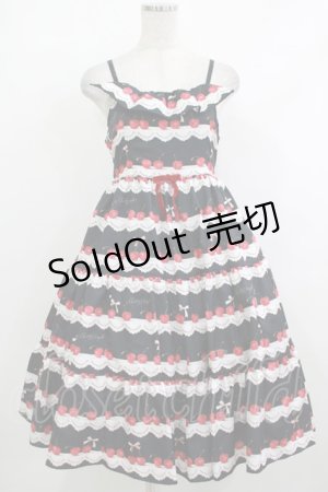 画像: Shirley Temple / チェリースカラップレースプリントジャンパースカート FREE ブラック H-25-10-17-1026-ET-OP-KB-ZH