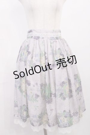 画像: Nan Shen（海外ロリータブランド） / キャットプリントスカート L ラベンダー H-25-10-17-017-LO-SK-NS-ZH