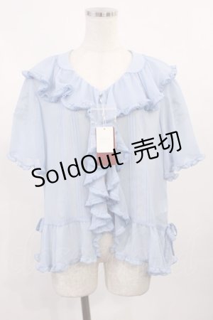 画像: PINK HOUSE / すずらん刺繍シフォンジョーゼットブラウス  サックス H-25-10-17-027-LO-TO-NS-ZH