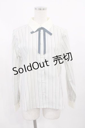 画像: F i.n.t / タイ付きマルチストライプクレリックシャツ Free L/GR×WH H-25-10-17-028-CA-BL-NS-ZH