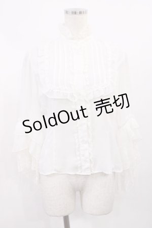 画像: Innocent World / シフォンとレースの姫袖ブラウス M オフ H-25-10-17-029-IW-BL-NS-ZH