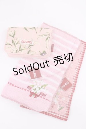 画像: PINK HOUSE / タオルハンカチ+ティッシュケース  ピンク H-25-10-17-038-LO-ZA-NS-ZH