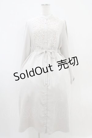 画像: axes femme / レース切替シャツワンピース Free ベージュ H-25-10-18-1032-AX-OP-NS-ZH