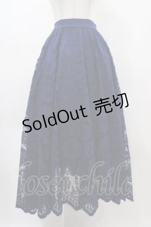 画像: axes femme / レースサーキュラースカート M ブルー H-25-10-18-1038-AX-SK-NS-ZH
