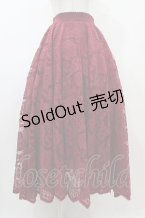画像: axes femme / レースサーキュラースカート M ボルドー H-25-10-18-1039-AX-SK-NS-ZH