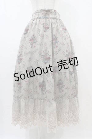 画像: axes femme / ミュルーズ染織美術館コラボ/フェザー×フラワー柄スカート Free 生成り H-25-10-18-1040-AX-SK-NS-ZH