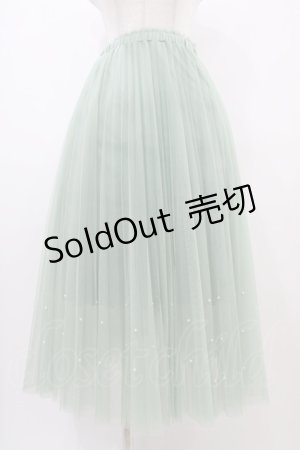 画像: axes femme POETIQUE / パールデザインチュールスカート Free グリーン H-25-10-18-1041-AX-BL-NS-ZH