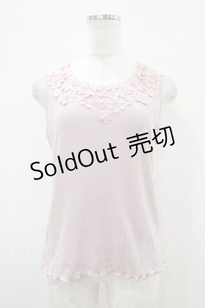 画像: axes femme / 吸水速乾モチーフレースタンク Free ピンク H-25-10-18-1044-AX-TO-NS-ZH