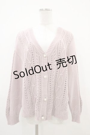画像: axes femme / 透かし柄ニットカーディガン M ピンク H-25-10-18-1045-AX-TO-NS-ZH