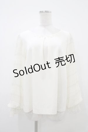 画像: axes femme / ギャザー袖切替トップス M アイボリー H-25-10-18-1049-AX-TO-NS-ZH