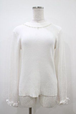 画像: axes femme / パールネックレス風リブニット Free オフ H-25-10-18-1052-AX-TO-NS-ZH