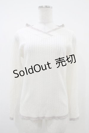 画像: axes femme / バイカラーVネックニットプルオーバー Free オフ H-25-10-18-1053-AX-TO-NS-ZH