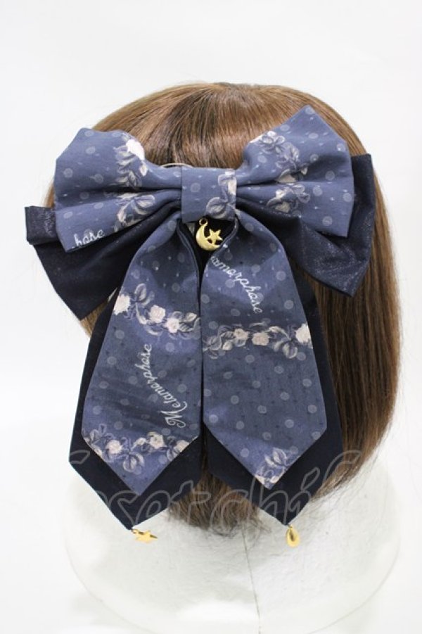 画像2: metamorphose / Star Roseリボンクリップ  ネイビー H-25-10-18-1007-ME-AC-NS-ZH (2)