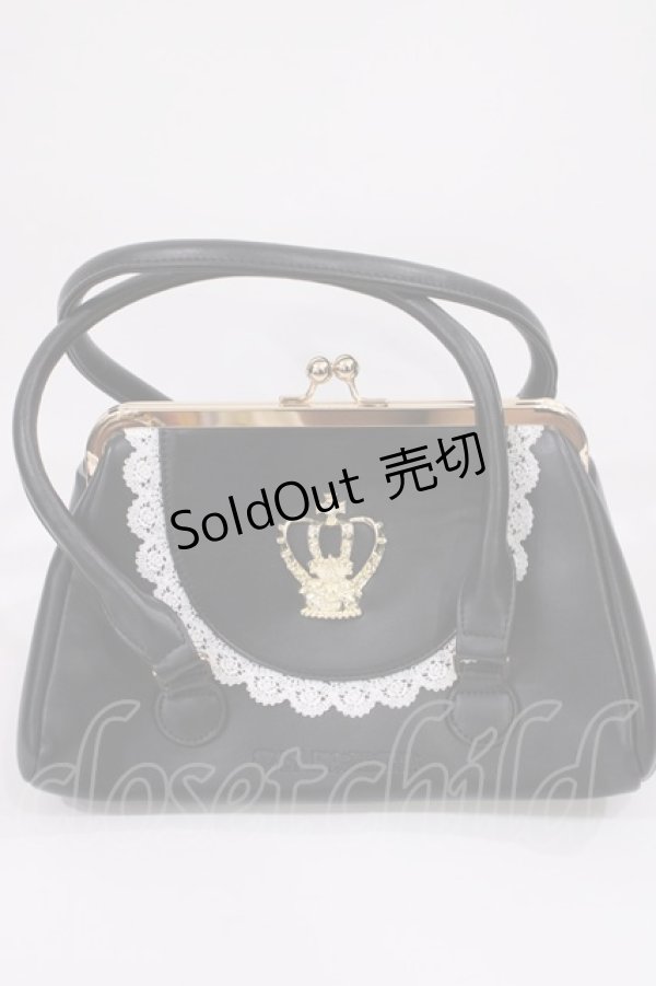 画像1: BABY,THE STARS SHINE BRIGHT / 王冠ガマ口BAG  ブラック H-25-10-19-036-BA-BG-NS-ZH (1)