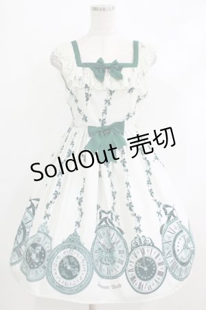 画像: Innocent World / 薔薇の懐中時計ハイウエストジャンパースカート M グリーン H-25-10-19-1001-IW-OP-NS-ZH