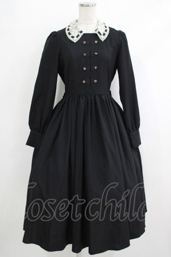 画像1: Innocent World / レース衿ナポレオンワンピース M ブラック H-25-10-19-1003-IW-OP-NS-ZH (1)