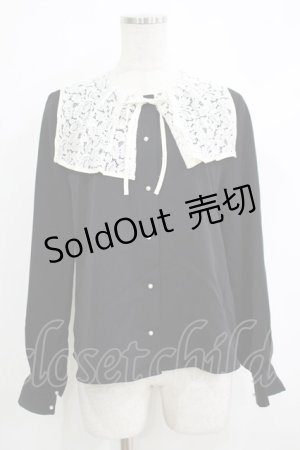 画像: an another angelus / ビッグレース衿バイカラーブラウス Free Black H-25-10-19-1039-CA-BL-NS-ZH