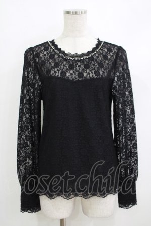 画像: axes femme / 総レースビスチェ切替プルオーバー M ブラック H-25-10-19-1045-AX-TO-NS-ZH