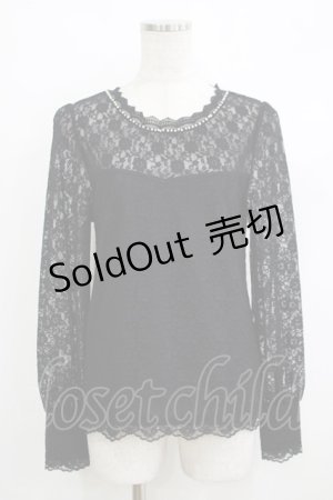 画像: axes femme / 総レースビスチェ切替プルオーバー M ブラック H-25-10-19-1045-AX-TO-NS-ZH