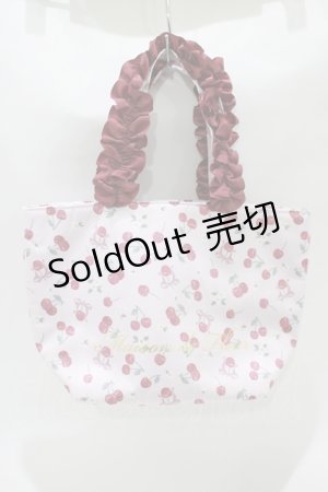 画像: Maison de FLEUR / サクランボフリルハンドルトートバッグ  ピンク H-25-10-19-1055-LO-BG-NS-ZH