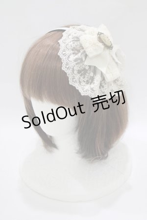 画像: Innocent World / カメオ付きクロスレースカチューシャ  生成り H-25-10-19-1071-IW-AC-NS-ZH