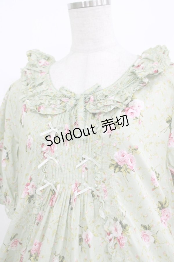 画像4: PINK HOUSE / ブロッサムローズプリントワンピース  ミント H-25-10-19-1006-LO-OP-NS-ZH (4)