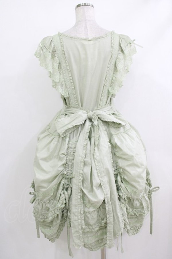 画像3: PINK HOUSE / ローズレース使いローンエプロンドレス  ミント H-25-10-19-1007-LO-OP-NS-ZH (3)