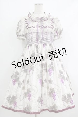 画像: 仲夏物語（海外ロリータブランド） / ロワールの葡萄園立ち衿ワンピース（半袖） L オフ H-25-10-19-1008-EL-OP-NS-ZH