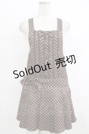 画像: Innocent World / ドット柄サロペットジャンパースカート M ショコラ H-25-10-19-1021-IW-OP-NS-ZH