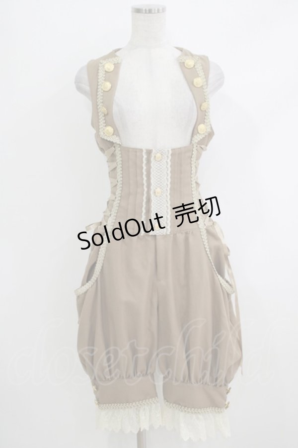 画像1: ALICE and the PIRATES / 時計ウサギのサロペット Free ベージュ H-25-10-19-1023-PA-OP-NS-ZH (1)