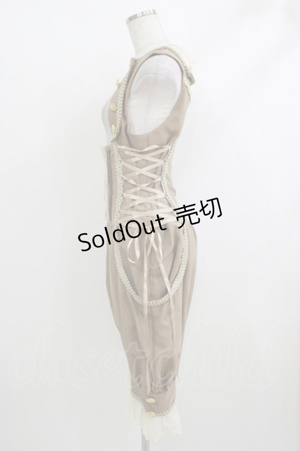 画像2: ALICE and the PIRATES / 時計ウサギのサロペット Free ベージュ H-25-10-19-1023-PA-OP-NS-ZH (2)