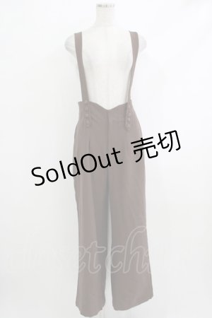 画像: Fi.n.t / ダブル釦ハイウエストサスペンダー付きパンツ Free Brown H-25-10-19-1024-CA-OP-NS-ZH