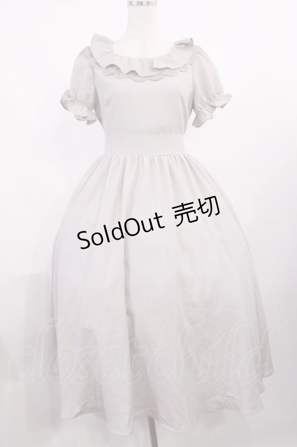 画像1: evelyn / レースフリルロングワンピース Free グレー H-25-10-19-005-LO-OP-NS-ZH (1)