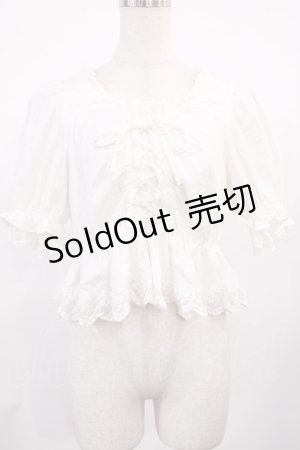 画像: Honey Cinnamon / レースアップブラウス Free オフ H-25-10-19-031-LO-BL-NS-ZH
