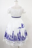 画像2: Moi-meme-Moitie / サイレントムーンワンピース(ミニ丈)  white x blue H-25-10-20-1037-MO-OP-KB-ZH (2)
