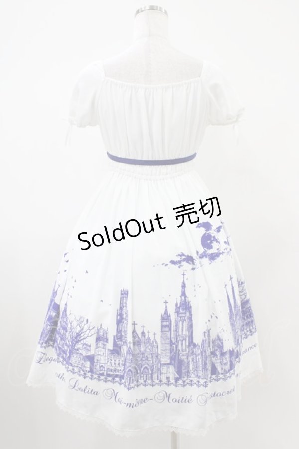 画像2: Moi-meme-Moitie / サイレントムーンワンピース(ミニ丈)  white x blue H-25-10-20-1037-MO-OP-KB-ZH (2)