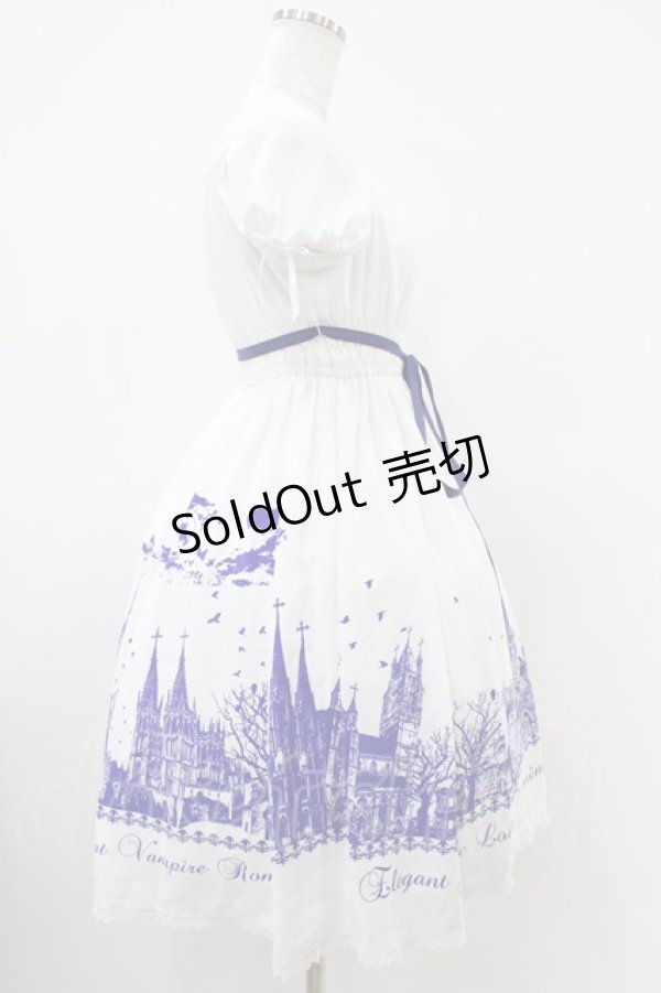 画像3: Moi-meme-Moitie / サイレントムーンワンピース(ミニ丈)  white x blue H-25-10-20-1037-MO-OP-KB-ZH (3)