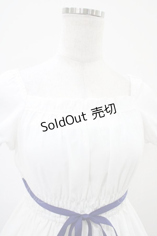 画像4: Moi-meme-Moitie / サイレントムーンワンピース(ミニ丈)  white x blue H-25-10-20-1037-MO-OP-KB-ZH (4)