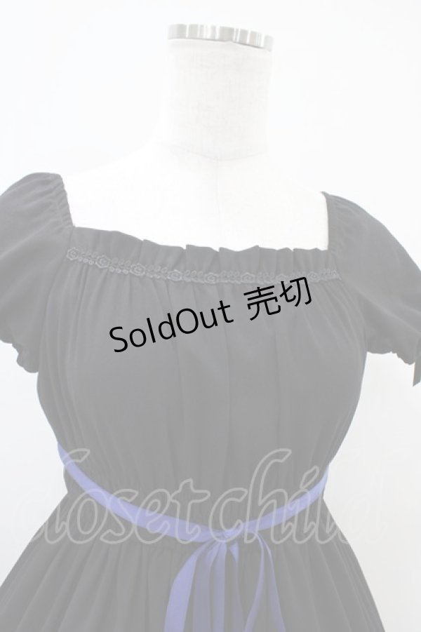 画像4: Moi-meme-Moitie / サイレントムーンワンピース（ミディアム丈）  ブラック×ブルー H-25-10-20-1038-MO-OP-KB-ZH (4)