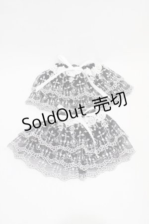 画像: Moi-meme-Moitie / バラ十字架2段レースお袖とめ  黒×白 H-25-10-20-1007-MO-ZA-KB-ZH