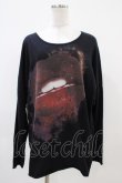 画像1: CIVARIZE / Lipプリントカットソー 46 黒 H-25-10-20-1053-GO-TO-KB-ZH (1)
