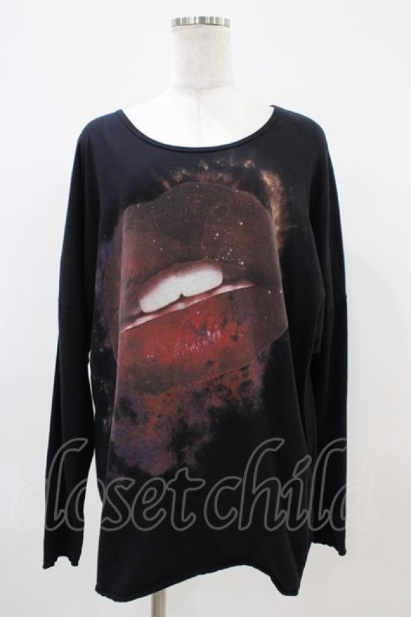 画像1: CIVARIZE / Lipプリントカットソー 46 黒 H-25-10-20-1053-GO-TO-KB-ZH (1)