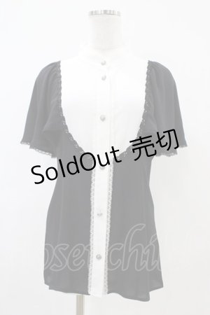 画像: MIHO MATSUDA / ブラウス・ミウル M ブラック×ホワイト H-25-10-20-1054-GO-BL-KB-ZH