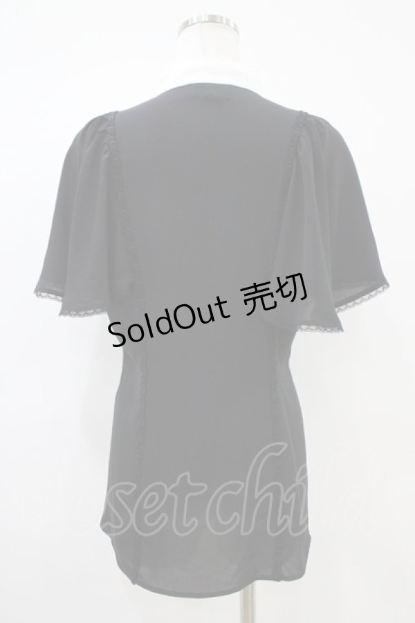 画像2: MIHO MATSUDA / ブラウス・ミウル M ブラック×ホワイト H-25-10-20-1054-GO-BL-KB-ZH (2)