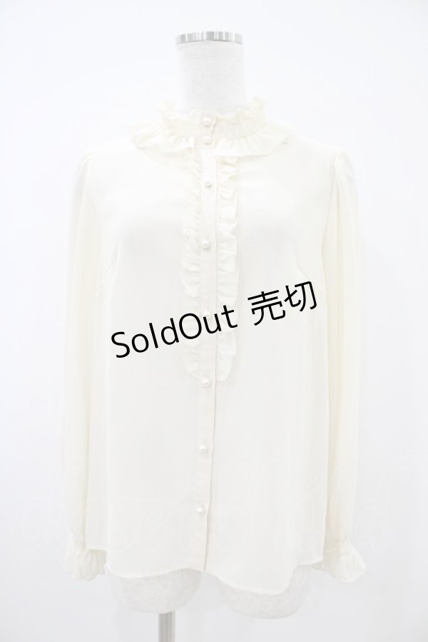 画像1: Leur Getter / ハイネックシフォンブラウス  アイボリー H-25-10-20-1057-LU-BL-KB-ZH (1)